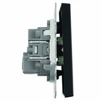 Выключатель двухклавишный Эмили (черный уголь) / Stekker RSW10-5104-05