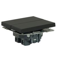 Выключатель двухклавишный Эмили (черный уголь) / Stekker RSW10-5104-05