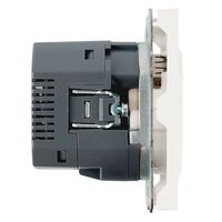 Розетка с заземлением, защитными шторками и USB тип C Эмили (белый фарфор) / Stekker RST16-5119-01