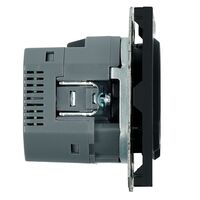 Розетка с заземлением, защитными шторками и USB тип C Эмили (черный уголь) / Stekker RST16-5119-05