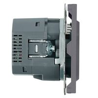 Розетка с заземлением, защитными шторками и USB тип C Эмили (платиново-серый) / Stekker RST16-5119-10