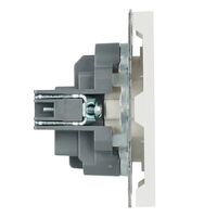 Розетка с заземлением, защитными шторками и СЗК Эмили (белый фарфор) / RST16-5110-01ZK