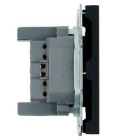 Розетка с заземлением, защитными шторками и СЗК Эмили (черный уголь) / RST16-5110-05ZK