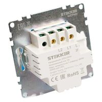 Сенсорный выключатель двухклавишный Катрин (черный) / STEKKER GLS2-7204-05