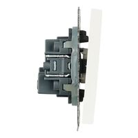 Выключатель двухклавишный самовозвратный Эмили (белый фарфор) / Stekker RSW10-5113-01