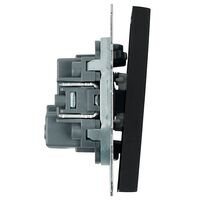 Выключатель двухклавишный самовозвратный Эмили (черный уголь) / Stekker RSW10-5113-05