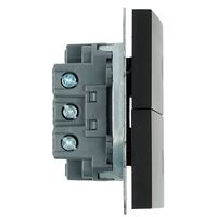 Выключатель двухклавишный самовозвратный Эмили (черный уголь) / Stekker RSW10-5113-05