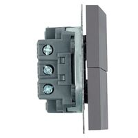 Выключатель двухклавишный самовозвратный Эмили (платиново-серый) / Stekker RSW10-5113-10