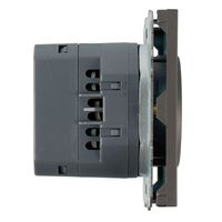 Розетка с заземлением, защитными шторками и USB тип C Эмили (антрацит) / Stekker RST16-5119-09