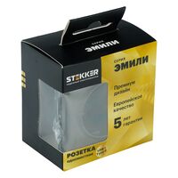 Розетка с заземлением, защитными шторками и USB тип C Эмили (антрацит) / Stekker RST16-5119-09