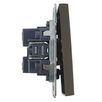 Выключатель одноклавишный самовозвратный Эмили (антрацит) / Stekker RSW10-5112-09