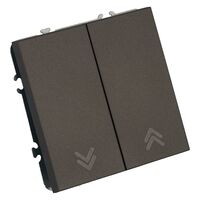 Выключатель двухклавишный самовозвратный Эмили (антрацит) / Stekker RSW10-5113-09