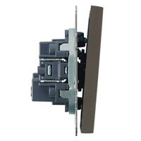 Выключатель двухклавишный самовозвратный Эмили (антрацит) / Stekker RSW10-5113-09