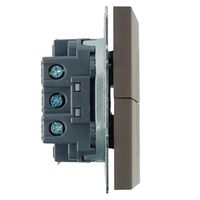 Выключатель двухклавишный самовозвратный Эмили (антрацит) / Stekker RSW10-5113-09