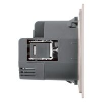 Розетка с заземлением, защитными шторками и USB тип A+C Мия (пудровый жемчуг) / Stekker RST16-3119-08