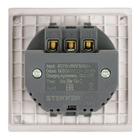 Розетка с заземлением, защитными шторками и USB тип A+C Мия (пудровый жемчуг) / Stekker RST16-3119-08