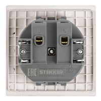 Розетка без заземления с защитными шторками Мия (пудровый жемчуг) / Stekker RST16-3109-08