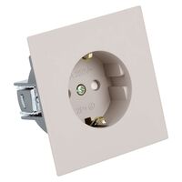 Розетка с заземлением и защитными шторками Мия (пудровый жемчуг) / Stekker RST16-3110-08