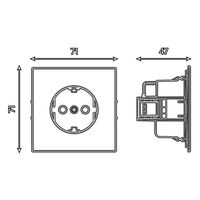Розетка с заземлением и защитными шторками Мия (пудровый жемчуг) / Stekker RST16-3110-08