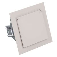 Розетка с заземлением, защитными шторками и крышкой Мия (пудровый жемчуг) / Stekker RST16-3112-08