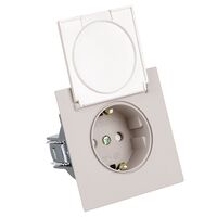 Розетка с заземлением, защитными шторками и крышкой Мия (пудровый жемчуг) / Stekker RST16-3112-08