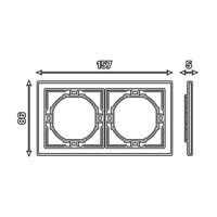 Рамка на 2 поста Мия (пудровый жемчуг) / Stekker PFR00-3002-08