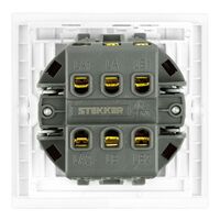 Переключатель перекрестный одноклавишный Мия (белая магнолия) / Stekker RSW10-3110-01