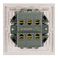 Переключатель перекрестный одноклавишный Мия (пудровый жемчуг) / Stekker RSW10-3110-08