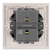 Выключатель одноклавишный самовозвратный Мия (пудровый жемчуг) / Stekker RSW10-3112-08