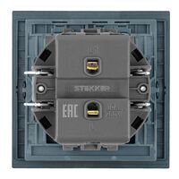 Выключатель одноклавишный самовозвратный Мия (черный бархат) / Stekker RSW10-3112-05