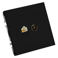 Розетка TV + RJ-45 Эмили (черный уголь) / Stekker RST00-5106-05