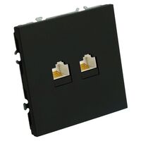 Розетка компьютерная RJ-45 двойная Эмили (черный уголь) / Stekker RST00-5111-05