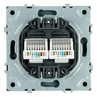 Розетка компьютерная RJ-45 двойная Эмили (черный уголь) / Stekker RST00-5111-05