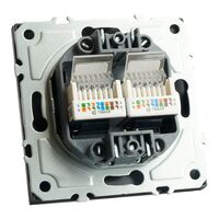 Розетка компьютерная RJ-45 двойная Эмили (черный уголь) / Stekker RST00-5111-05
