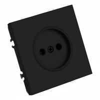 Розетка без заземления с защитными шторками Эмили (черный уголь) / Stekker RST10-5109-05