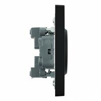 Розетка двойная без заземления с защитными шторками Эмили (черный уголь) / Stekker RST16-5116-05