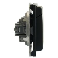 Розетка без заземления, с крышкой и защитными шторками Эмили (черный уголь) / Stekker RST16-5113-05