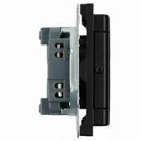 Розетка без заземления, с крышкой и защитными шторками Эмили (черный уголь) / Stekker RST16-5113-05