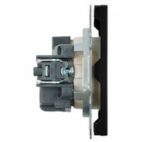 Розетка с заземлением и защитными шторками Эмили (черный уголь) / Stekker RST16-5110-05