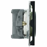 Розетка с заземлением и защитными шторками Эмили (черный уголь) / Stekker RST16-5110-05