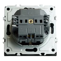 Розетка с заземлением и защитными шторками Эмили (черный уголь) / Stekker RST16-5110-05