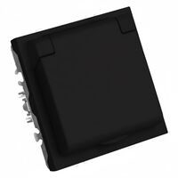 Розетка с заземлением, крышкой и защитными шторками Эмили (черный уголь) / Stekker RST16-5112-05