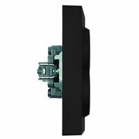 Розетка двойная с заземлением и защитными шторками Эмили (черный уголь) / Stekker RST16-5114-05