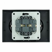 Розетка двойная с заземлением и защитными шторками Эмили (черный уголь) / Stekker RST16-5114-05