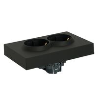 Розетка двойная с заземлением и защитными шторками Эмили (черный уголь) / Stekker RST16-5114-05