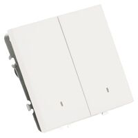 Выключатель двухклавишный с подсветкой Эмили (белый фарфор) / Stekker RSW10-5102-01