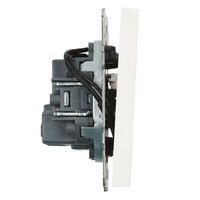 Выключатель двухклавишный с подсветкой Эмили (белый фарфор) / Stekker RSW10-5102-01