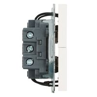 Выключатель двухклавишный с подсветкой Эмили (белый фарфор) / Stekker RSW10-5102-01