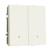 Выключатель двухклавишный с подсветкой Эмили (белый фарфор) / Stekker RSW10-5102-01