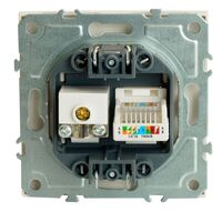 Розетка TV + RJ-45 Эмили (белый фарфор) / Stekker RST00-5106-01